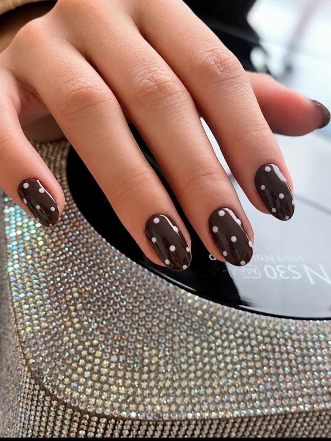 Soft Gel con diseño polka dots a domicilio